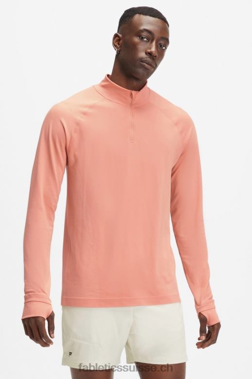 Hommes la journée d'entrainement 1/4 zip B0B6R3600 l'argile toscane a explosé Fabletics