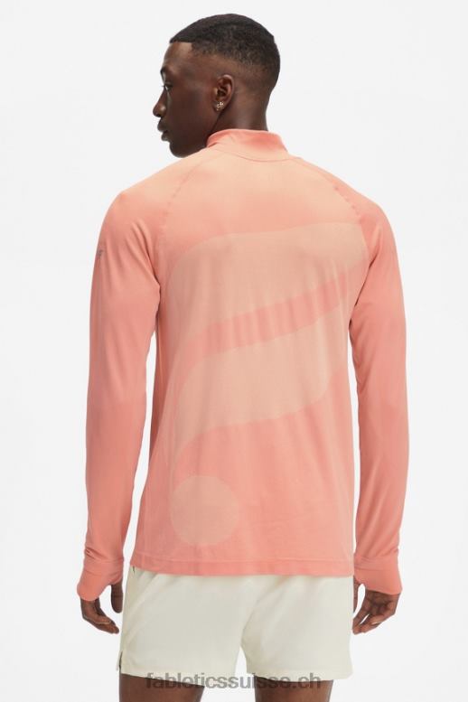 Hommes la journée d\'entrainement 1/4 zip B0B6R3600 l\'argile toscane a explosé Fabletics