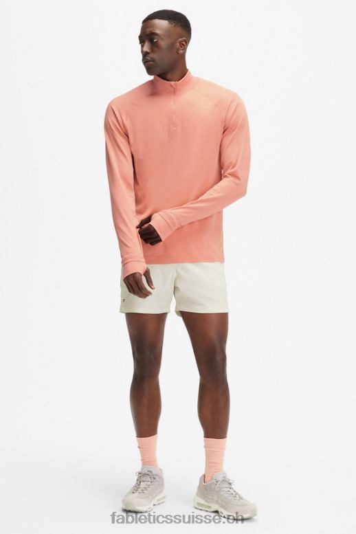 Hommes la journée d\'entrainement 1/4 zip B0B6R3600 l\'argile toscane a explosé Fabletics