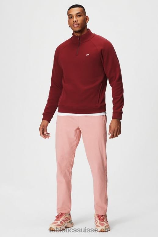 Hommes le go-to 1/4 zip 186 B0B6R3603 rouge adrénaline Fabletics