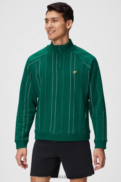 Hommes le go-to 1/4 zip 186 B0B6R3604 bande de texture vert fairway Fabletics