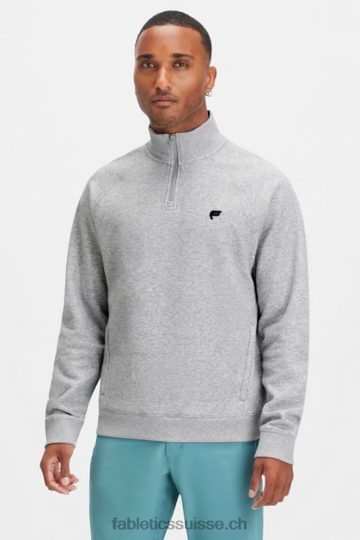 Hommes le go-to 1/4 zip 187 B0B6R3606 gris chiné classique Fabletics