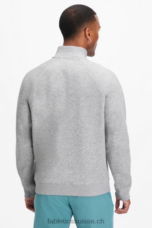 Hommes le go-to 1/4 zip 187 B0B6R3606 gris chiné classique Fabletics