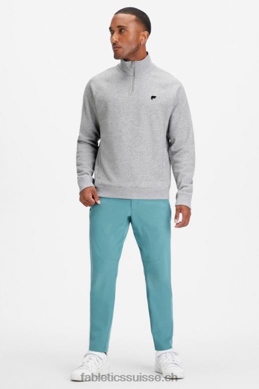 Hommes le go-to 1/4 zip 187 B0B6R3606 gris chiné classique Fabletics