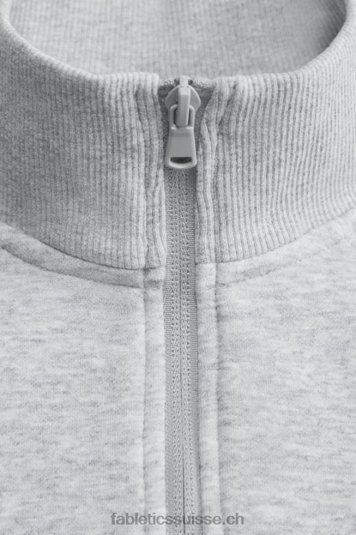 Hommes le go-to 1/4 zip 187 B0B6R3606 gris chiné classique Fabletics