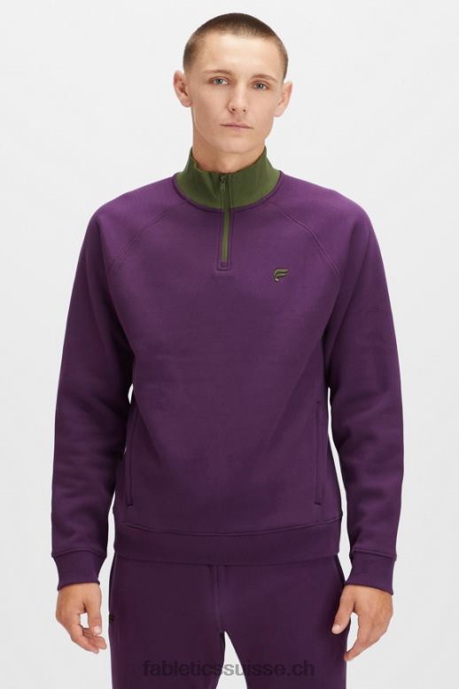 Hommes le go-to 1/4 zip 188 B0B6R3612 vin chaud/mousse noire multi Fabletics