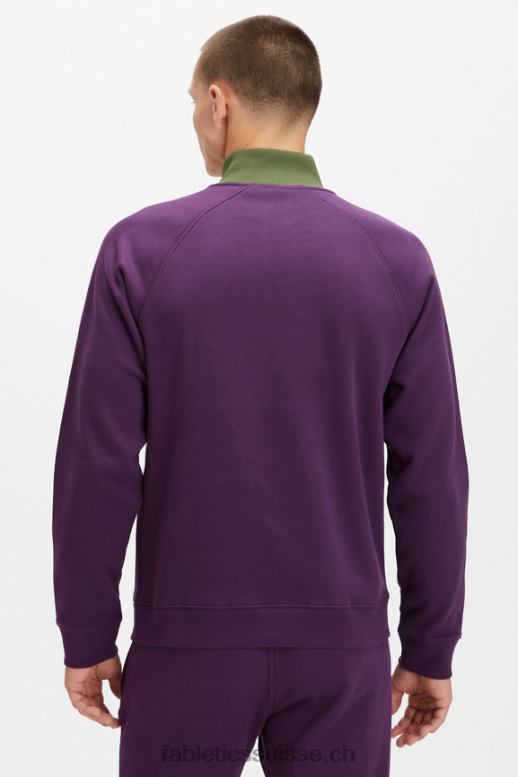 Hommes le go-to 1/4 zip 188 B0B6R3612 vin chaud/mousse noire multi Fabletics