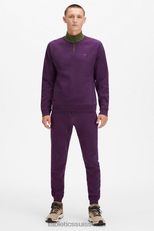 Hommes le go-to 1/4 zip 188 B0B6R3612 vin chaud/mousse noire multi Fabletics