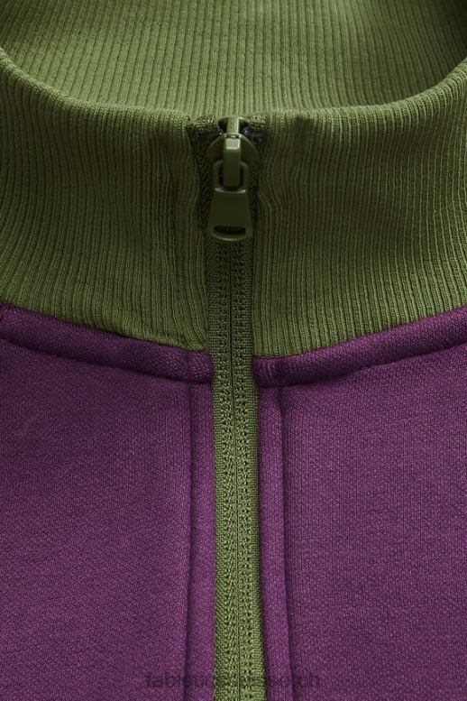 Hommes le go-to 1/4 zip 188 B0B6R3612 vin chaud/mousse noire multi Fabletics
