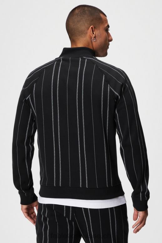 Hommes le go-to 1/4 zip 188 B0B6R3613 bande texturée noire Fabletics