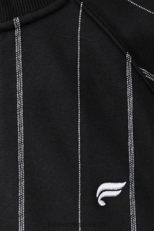 Hommes le go-to 1/4 zip 188 B0B6R3613 bande texturée noire Fabletics