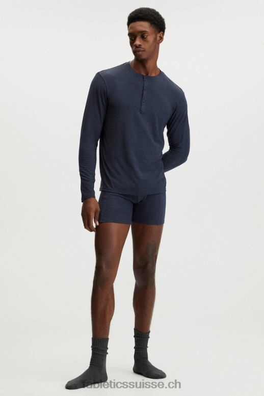 Hommes le henley en tricot restauré B0B6R3628 marine classique Fabletics