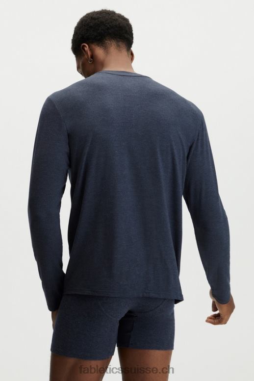 Hommes le henley en tricot restauré B0B6R3628 marine classique Fabletics
