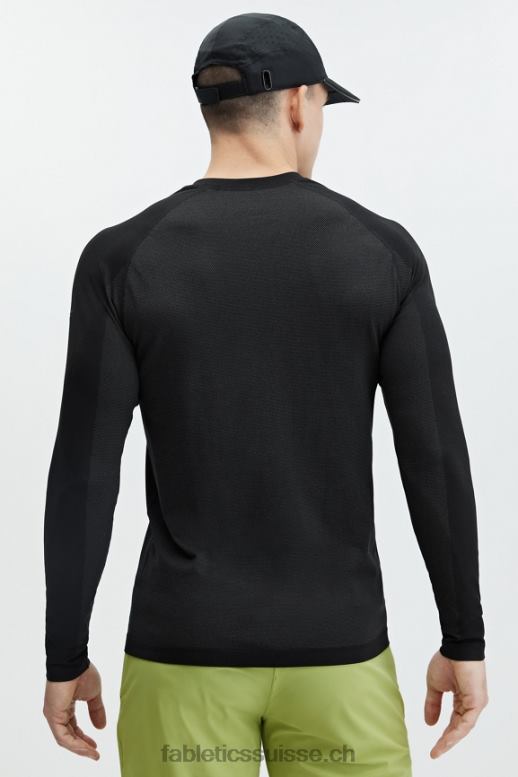 Hommes le t-shirt à manches longues de la journée d\'entraînement B0B6R3560 noir Fabletics