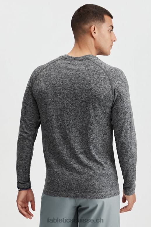 Hommes le t-shirt à manches longues de la journée d\'entraînement B0B6R3561 htr gris foncé Fabletics