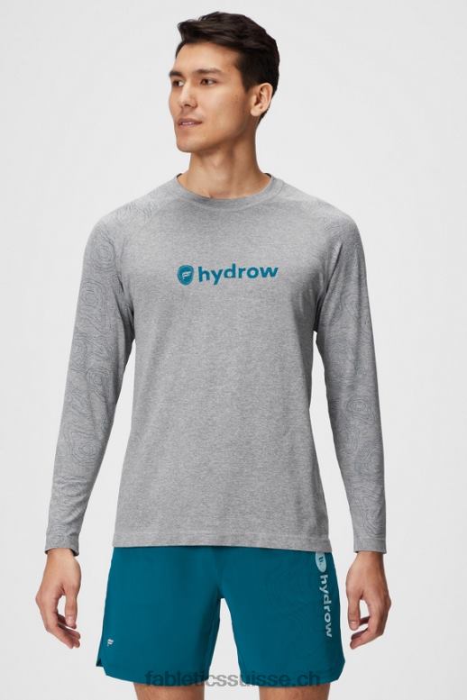 Hommes le t-shirt à manches longues de la journée d'entraînement B0B6R3562 hydrow gris moyen htr Fabletics