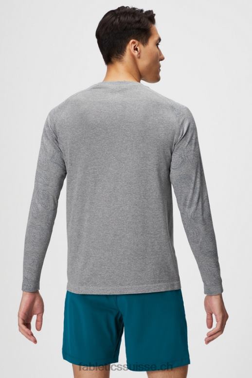 Hommes le t-shirt à manches longues de la journée d\'entraînement B0B6R3562 hydrow gris moyen htr Fabletics