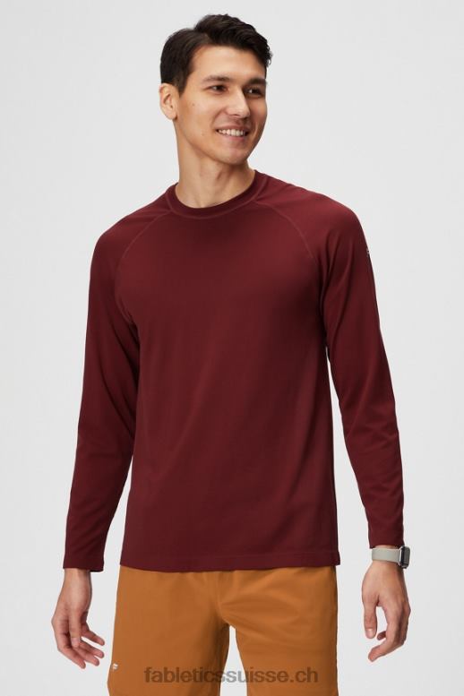 Hommes le t-shirt à manches longues de la journée d'entraînement B0B6R3563 rouge adrénaline Fabletics