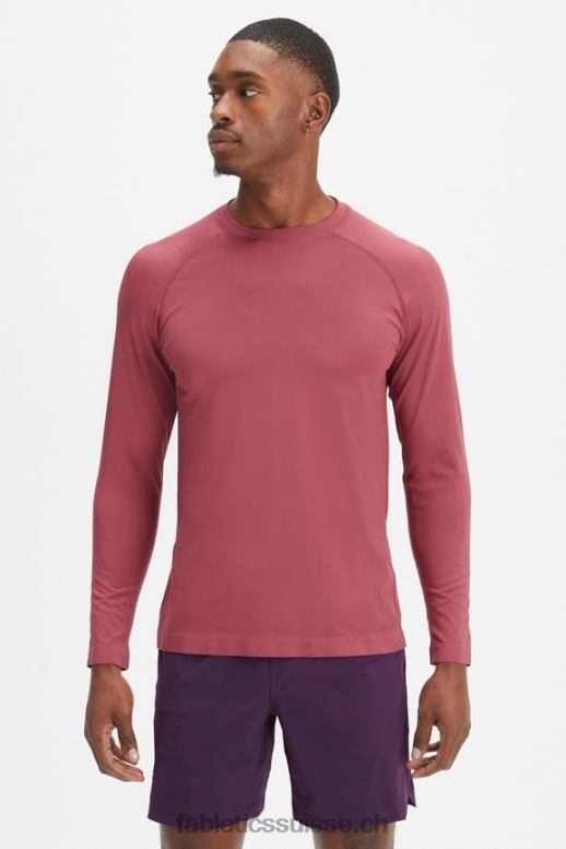 Hommes le t-shirt à manches longues de la journée d'entraînement B0B6R3564 bois de rose Fabletics