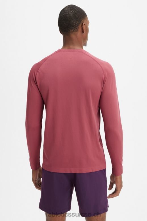 Hommes le t-shirt à manches longues de la journée d\'entraînement B0B6R3564 bois de rose Fabletics