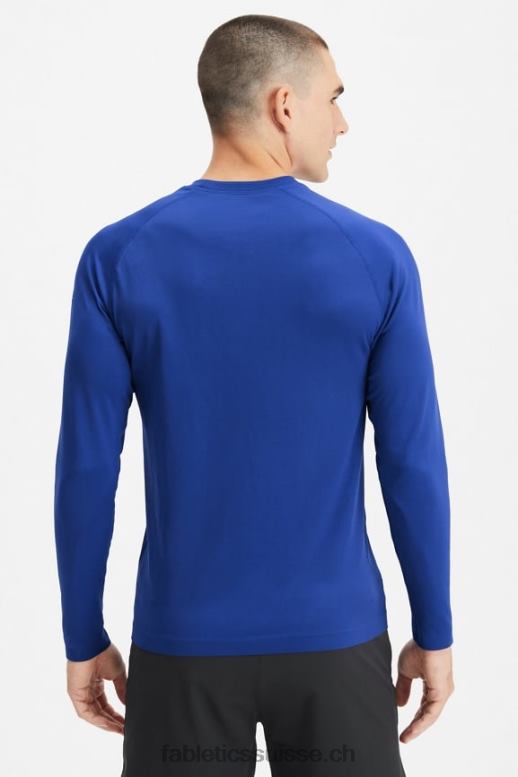 Hommes le t-shirt à manches longues de la journée d\'entraînement B0B6R3565 abstrait bleu français f Fabletics