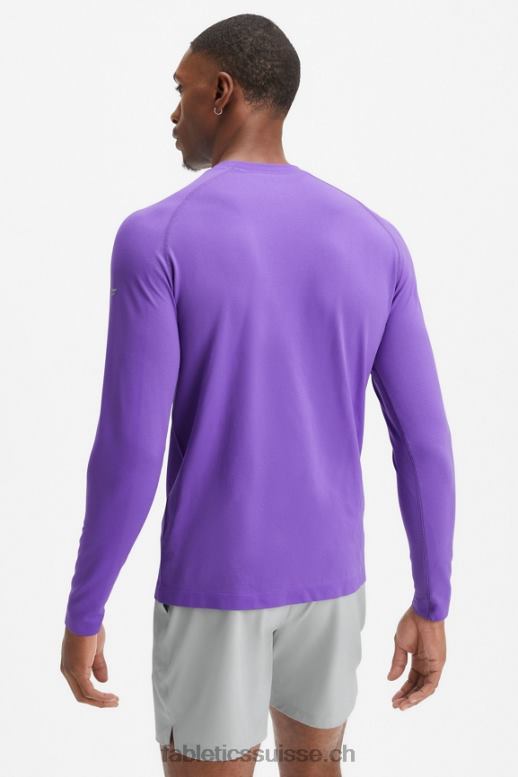 Hommes le t-shirt à manches longues de la journée d\'entraînement B0B6R3566 suif violet Fabletics