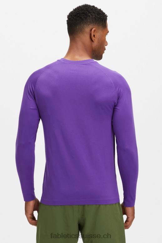 Hommes le t-shirt à manches longues de la journée d\'entraînement B0B6R3567 violet foncé abstrait f Fabletics