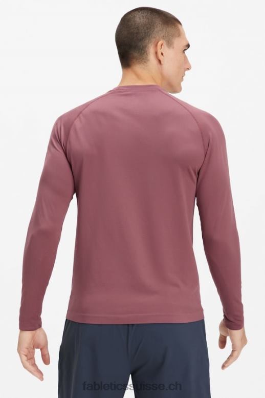 Hommes le t-shirt à manches longues de la journée d\'entraînement B0B6R3568 fumée rouge Fabletics