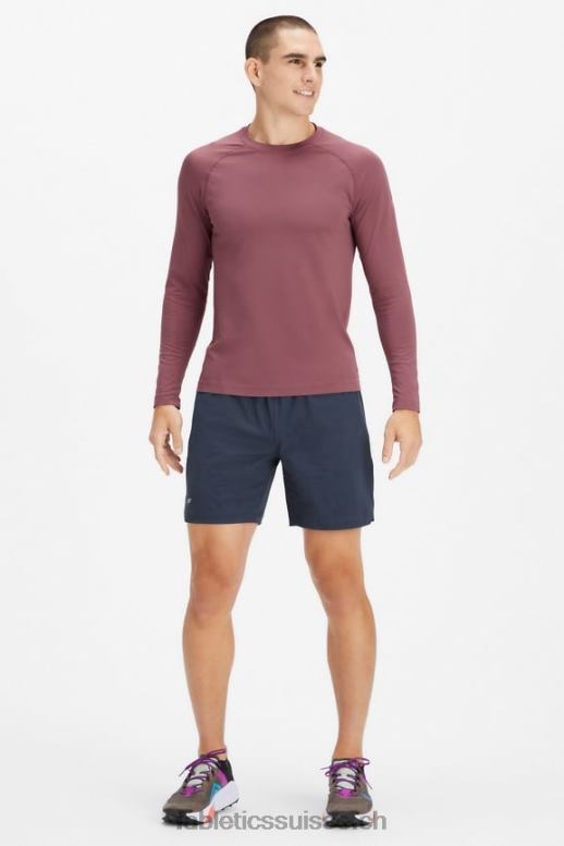 Hommes le t-shirt à manches longues de la journée d\'entraînement B0B6R3568 fumée rouge Fabletics