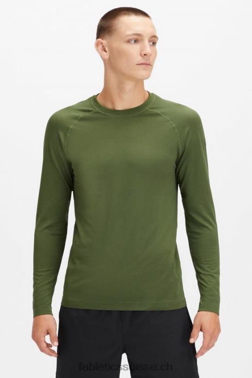 Hommes le t-shirt à manches longues de la journée d'entraînement B0B6R3570 mousse noire Fabletics