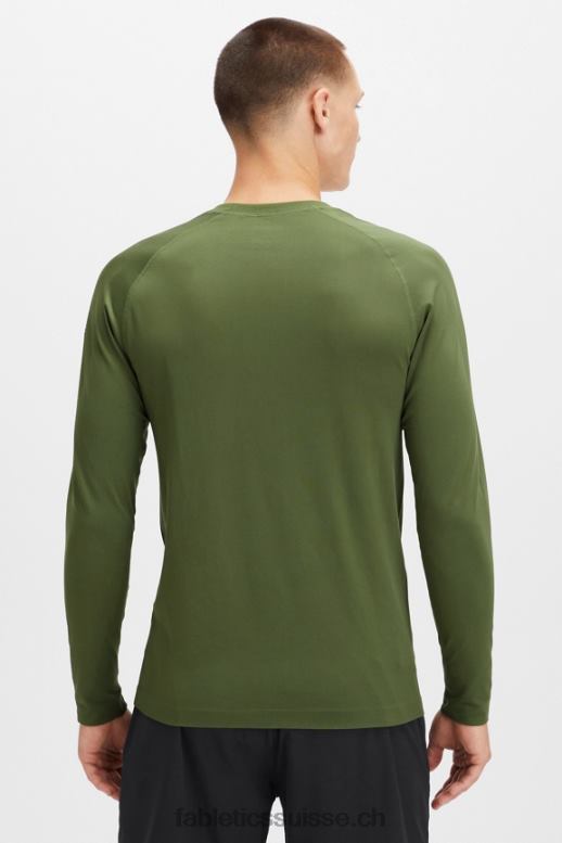 Hommes le t-shirt à manches longues de la journée d\'entraînement B0B6R3570 mousse noire Fabletics