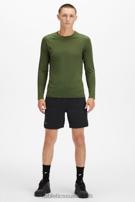 Hommes le t-shirt à manches longues de la journée d\'entraînement B0B6R3570 mousse noire Fabletics