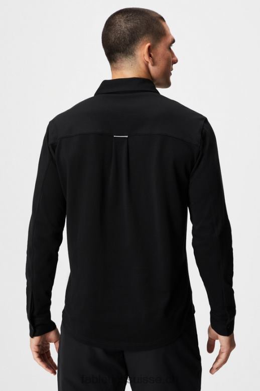 Hommes le tableau de bord à manches longues boutonné B0B6R3579 noir Fabletics