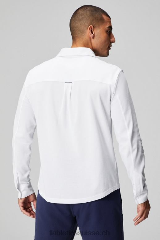 Hommes le tableau de bord à manches longues boutonné B0B6R3581 blanc classique Fabletics
