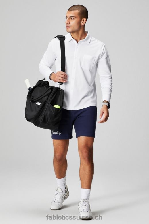 Hommes le tableau de bord à manches longues boutonné B0B6R3581 blanc classique Fabletics