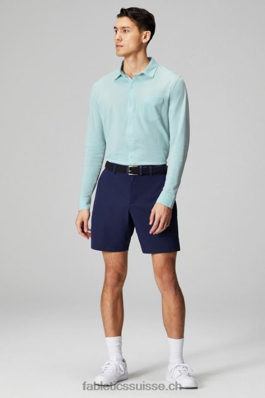 Hommes le tableau de bord à manches longues boutonné B0B6R3582 bleu nordique chiné Fabletics