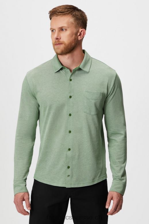 Hommes le tableau de bord à manches longues boutonné B0B6R3583 bruyère néo olive Fabletics