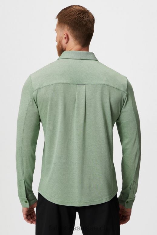 Hommes le tableau de bord à manches longues boutonné B0B6R3583 bruyère néo olive Fabletics
