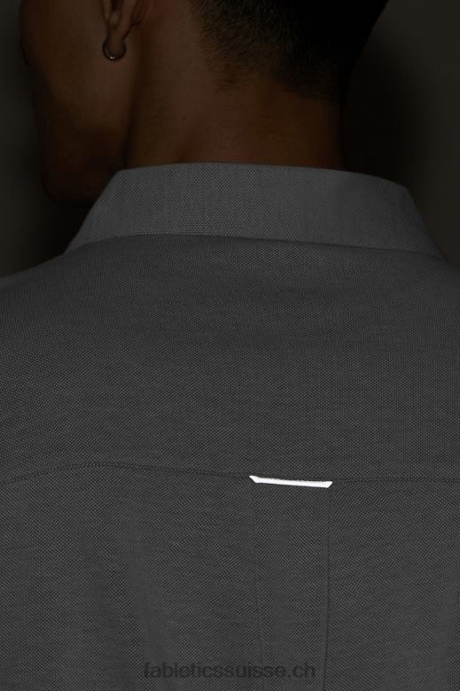 Hommes le tableau de bord à manches longues boutonné B0B6R3584 gris chiné classique Fabletics
