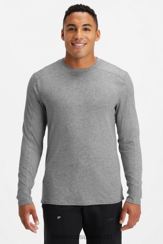 Hommes sous-gommage à manches longues de tous les jours B0B6R3589 gris chiné Fabletics