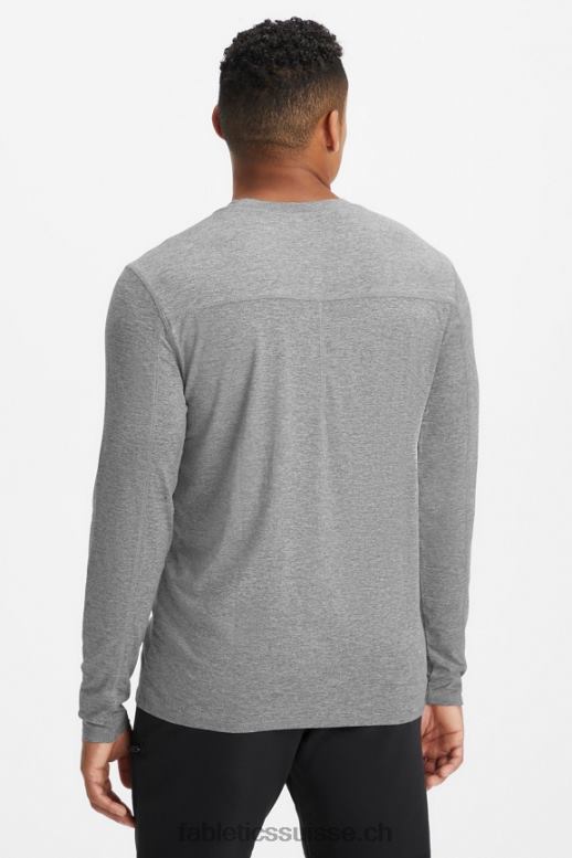 Hommes sous-gommage à manches longues de tous les jours B0B6R3589 gris chiné Fabletics