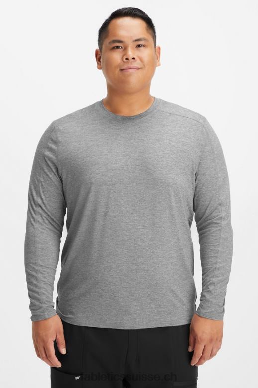 Hommes sous-gommage à manches longues de tous les jours B0B6R3590 gris chiné Fabletics