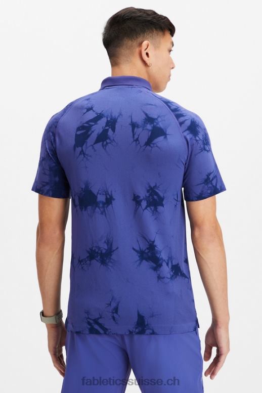 Hommes la journée d\'entrainement polo 170 B0B6R3419 teinture bleu indigo Fabletics