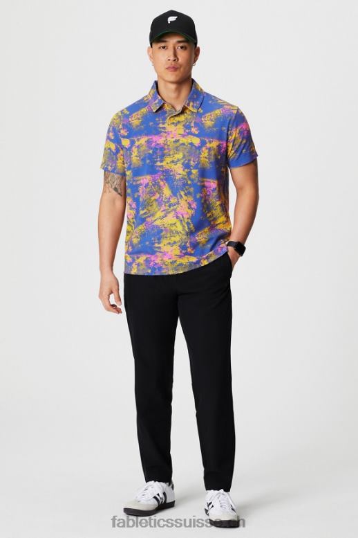 Hommes le polo 24-7 171 B0B6R3424 bruit ambiant jaune coucher de soleil Fabletics