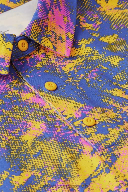 Hommes le polo 24-7 171 B0B6R3424 bruit ambiant jaune coucher de soleil Fabletics