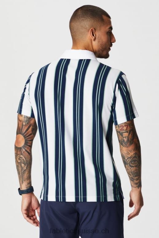 Hommes le polo 24-7 171 B0B6R3426 rayures mulligan marine collégiale Fabletics