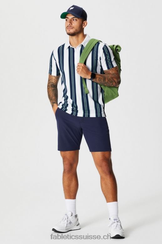 Hommes le polo 24-7 171 B0B6R3426 rayures mulligan marine collégiale Fabletics