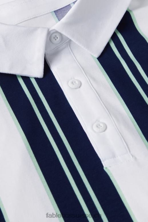 Hommes le polo 24-7 171 B0B6R3426 rayures mulligan marine collégiale Fabletics