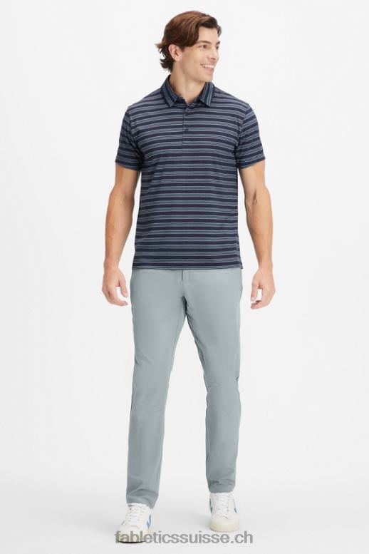 Hommes le polo 24-7 172 B0B6R3433 rayure secrète bleu marine classique Fabletics