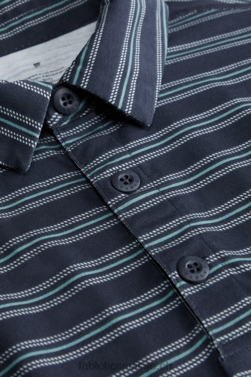 Hommes le polo 24-7 172 B0B6R3433 rayure secrète bleu marine classique Fabletics